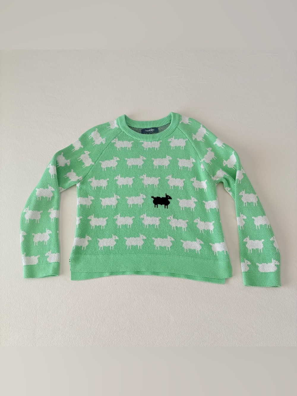 ModCloth Jade Dream 100% Cotton Princess Diana Black Sheep Sweater L EUC